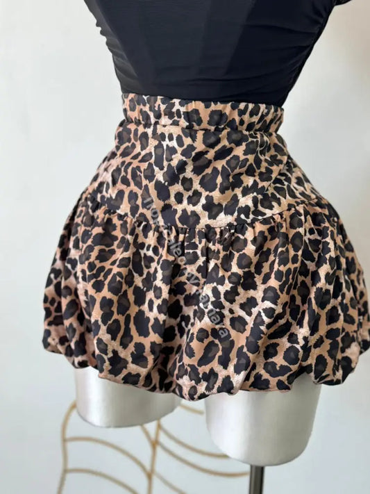 Leopard Print Mini Skort