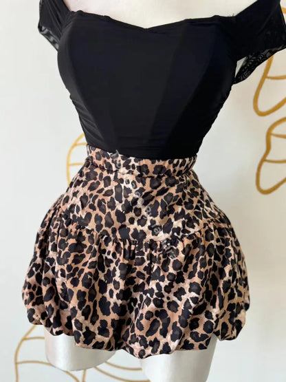 Leopard Print Mini Skort