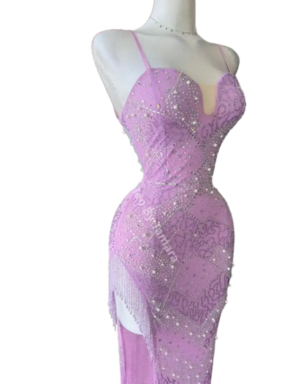 Lilac Sparkle Rhinestones Dress