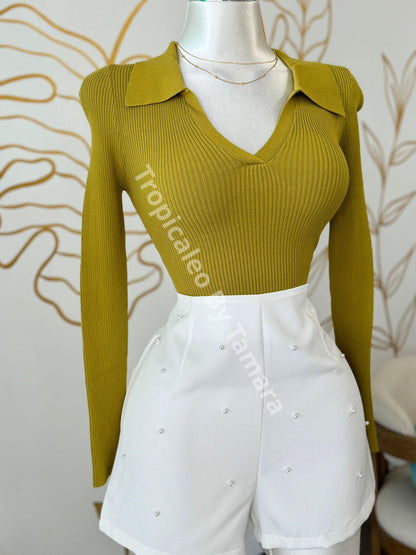 Long Sleeve Olive Top