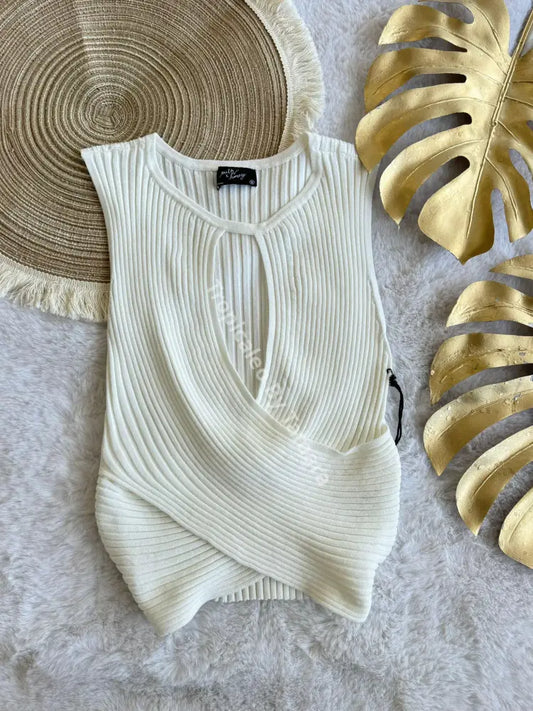 Luxe Ribbed Wrap Top