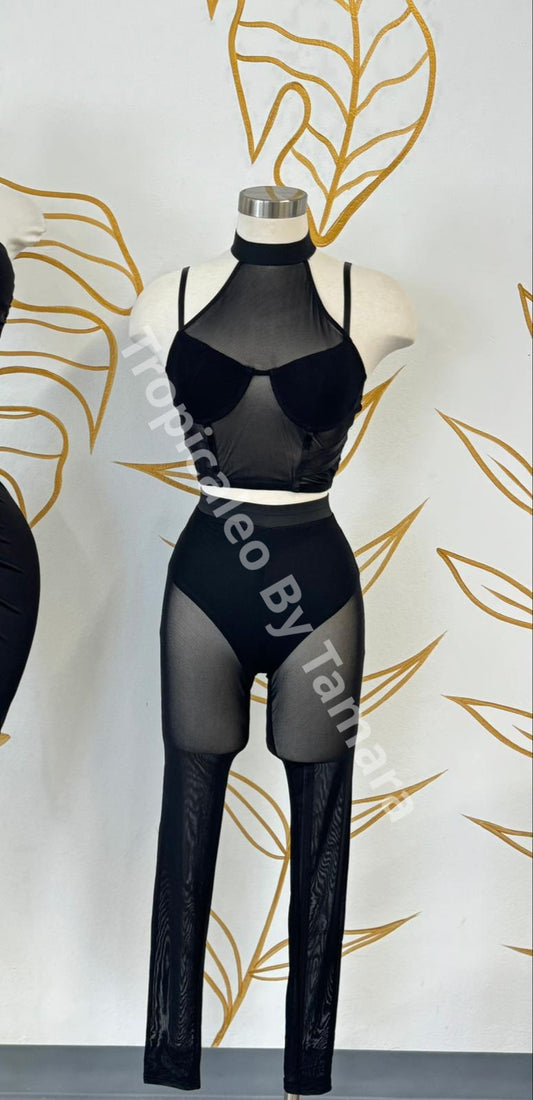 Midnight Mesh Two-Piece Set