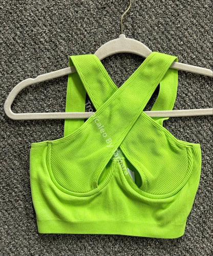 One-Shoulder Crop Top Onesize Verde Lima /