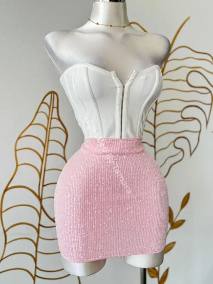 Pink Sparkle Mini Skirt (Falda)