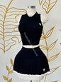 Preppy Heart Two-Piece Set (Disponibles 4 Colores) Large / Negro Detalles Blancos