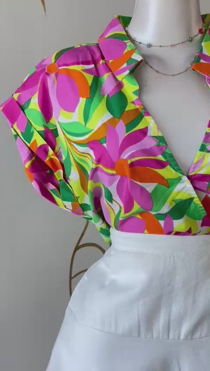 Summer Bloom Wrap Top