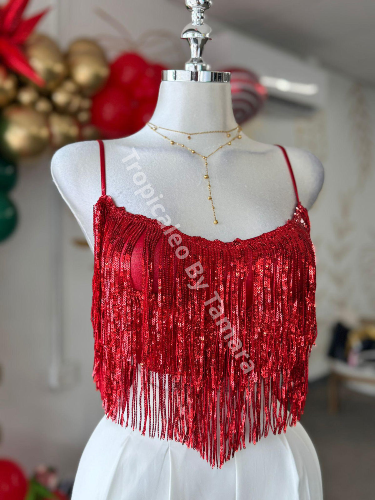 Red Fringe Top