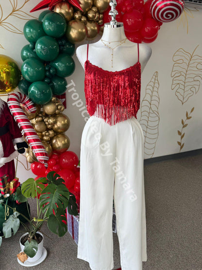 Red Fringe Top