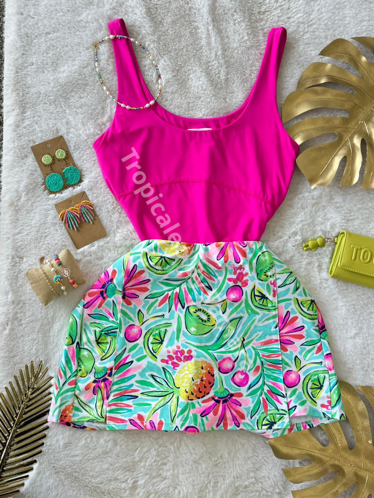Tropical Paradise Print Skort