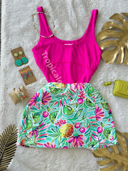 Tropical Paradise Print Skort