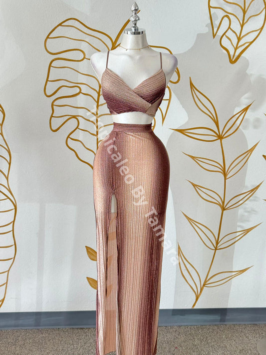 Rose Gold Shimmer Two-Piece Set