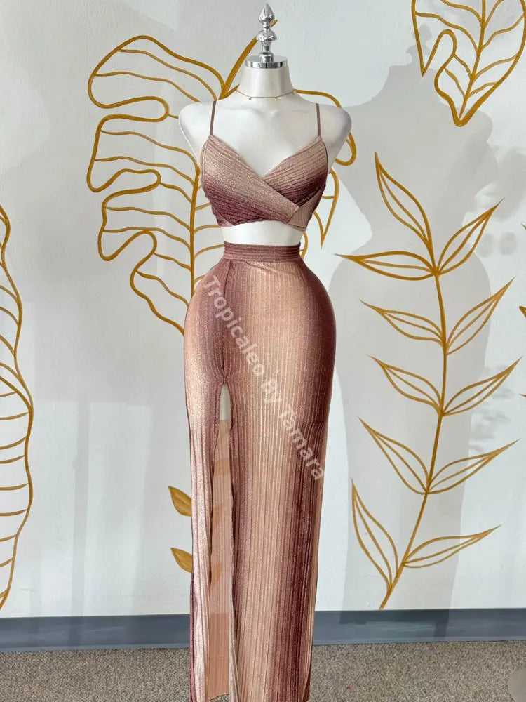 Rose Gold Shimmer Two-Piece Set