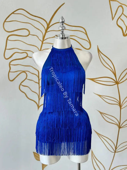 Royal Blue Fringe Dance Set