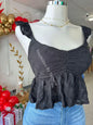 Ruffle Charm Top Large / Negra