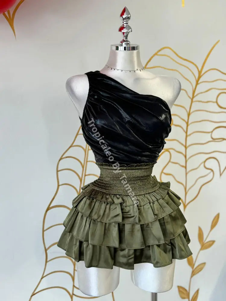 Ruffle Skort Satin