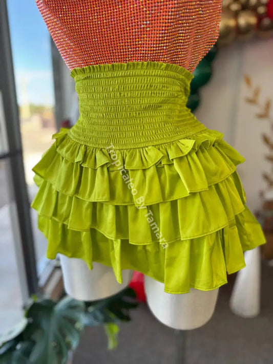 Ruffled Satin Skort