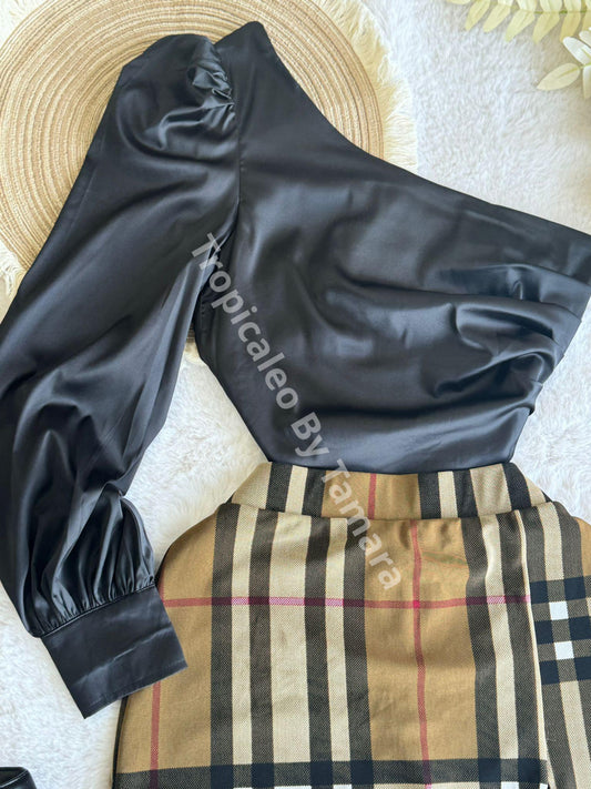 Satin Black Blouse