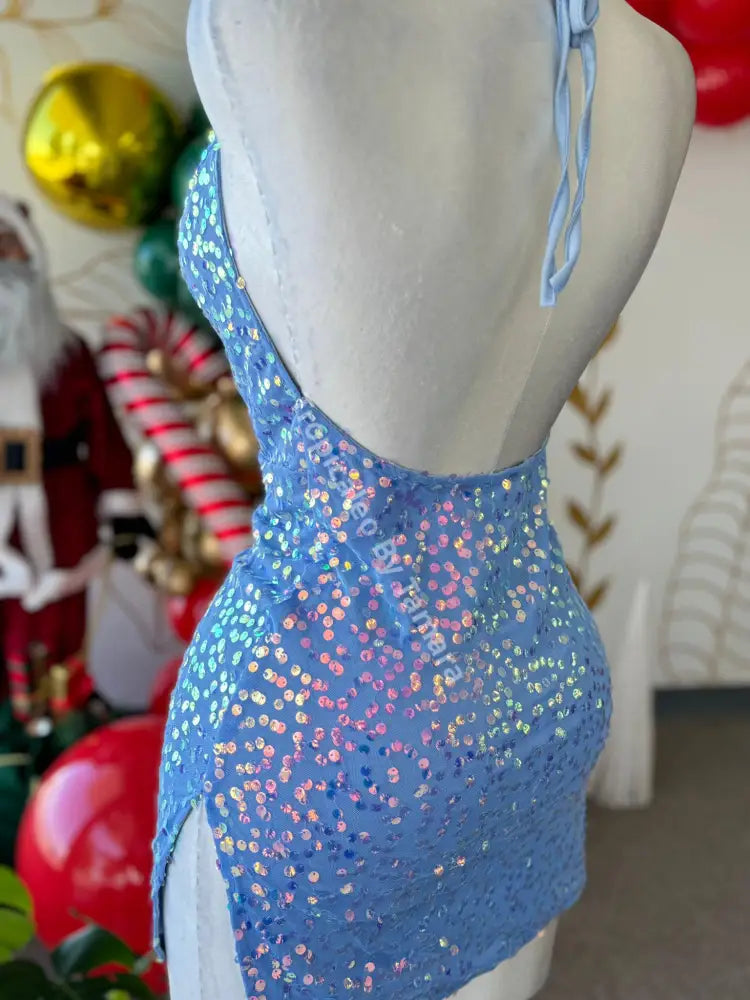 Sequin Halter Dress