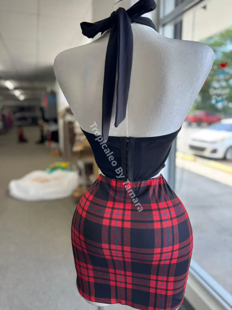 Sexy Plaid Split Skirt (Falda)