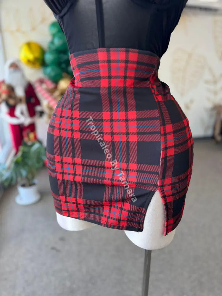 Sexy Plaid Split Skirt (Falda)