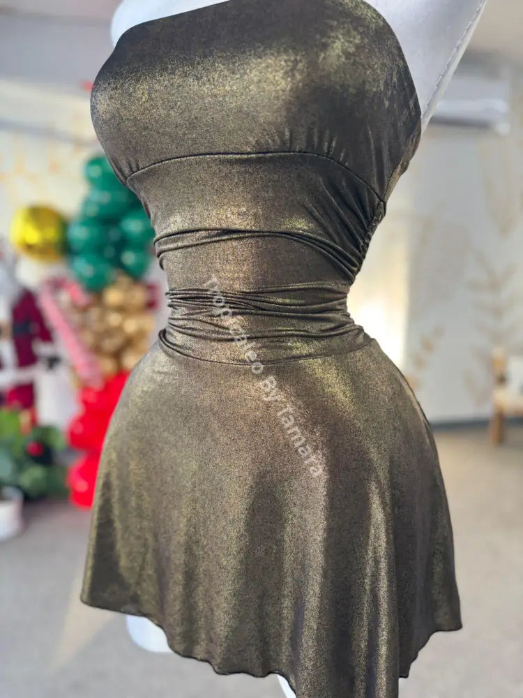 Shimmer Golden Mini Dress