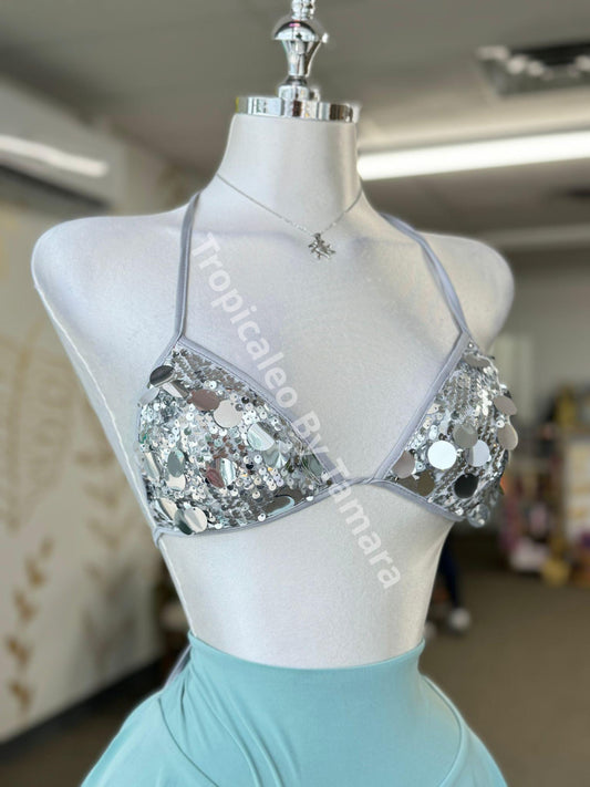 Shimmering Sequin Halter Top