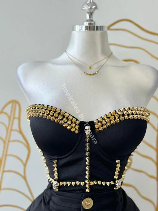 Spiked Glamour Bustier Top