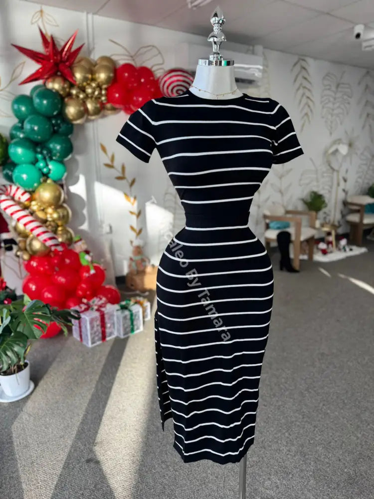 Striped Knit Midi Set