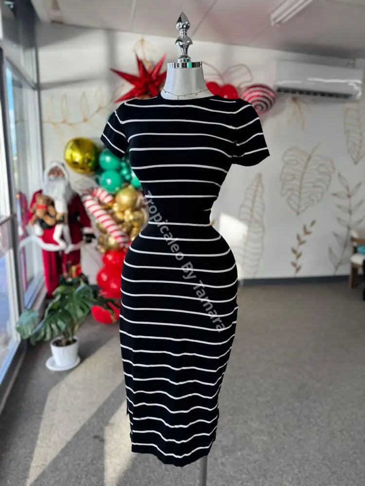 Striped Knit Midi Set