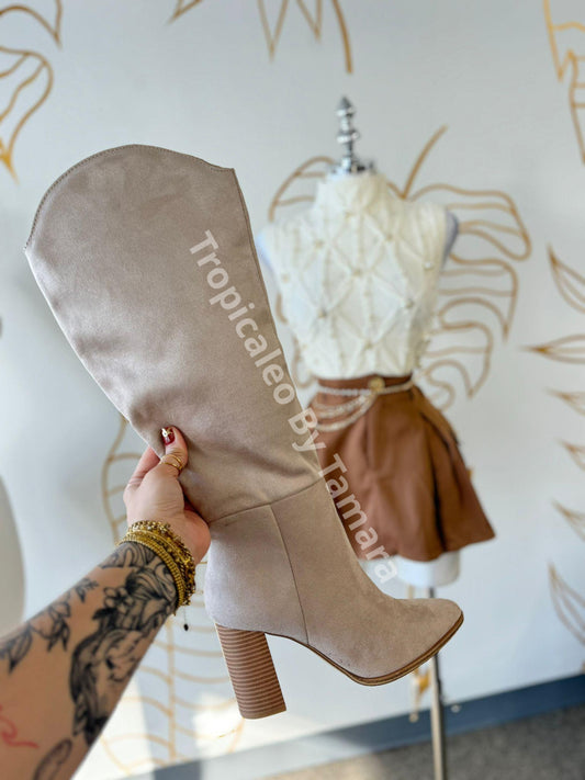 Taupe High Boots