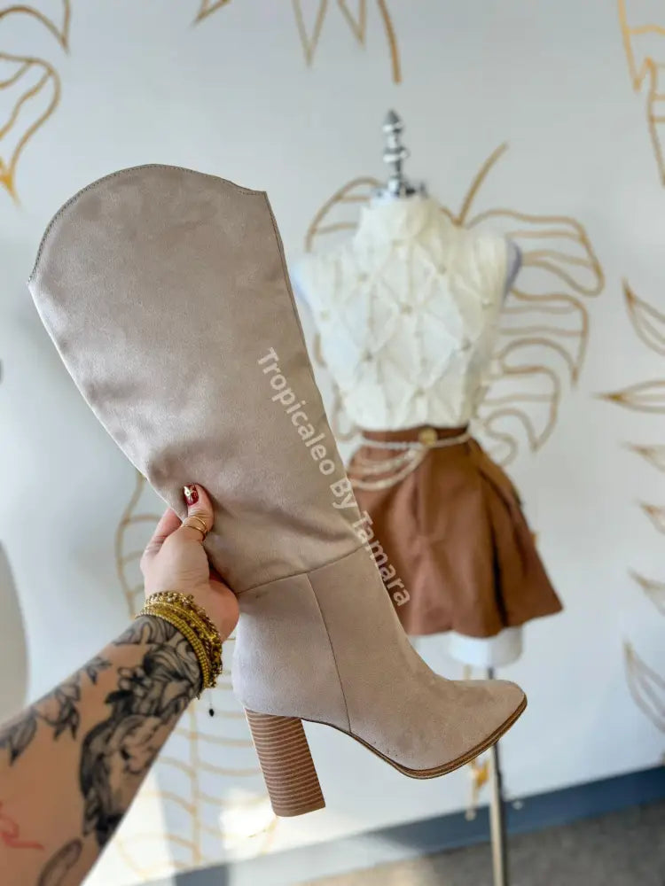 Taupe High Boots