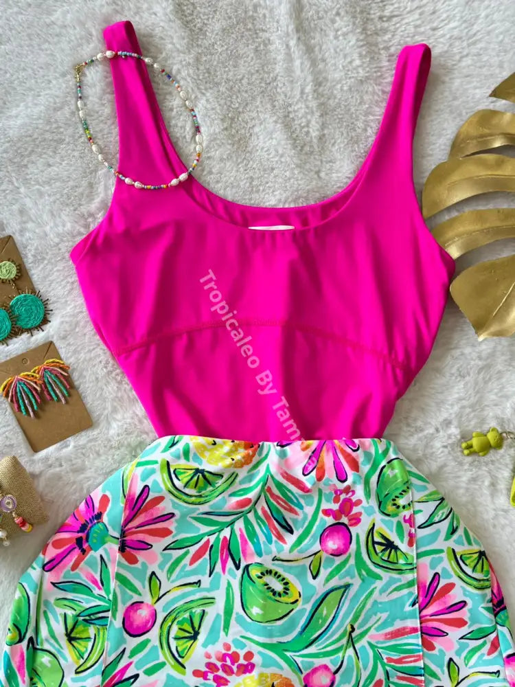 Tropical Paradise Print Skort