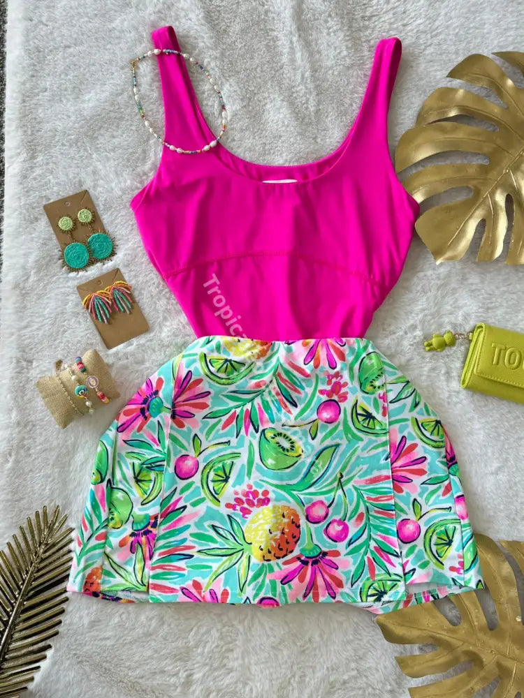 Tropical Paradise Print Skort