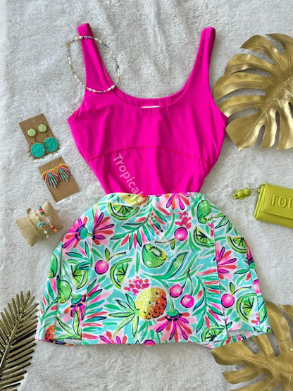 Tropical Paradise Print Skort