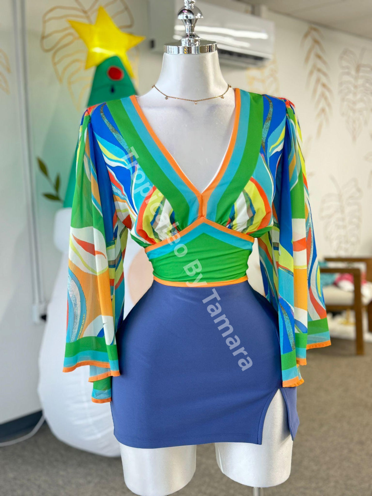 Tropical Paradise Wrap Top