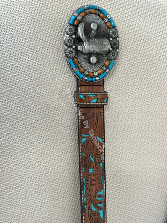 Turquoise Cowgirl Boot Belt (Correa)