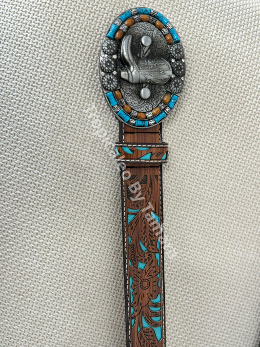 Turquoise Cowgirl Boot Belt (Correa)