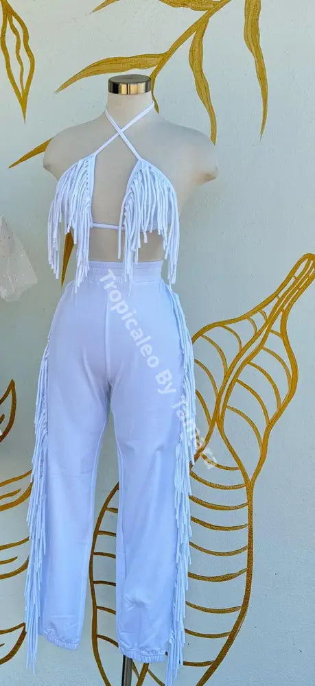 White Dreamcatcher Fringe Set