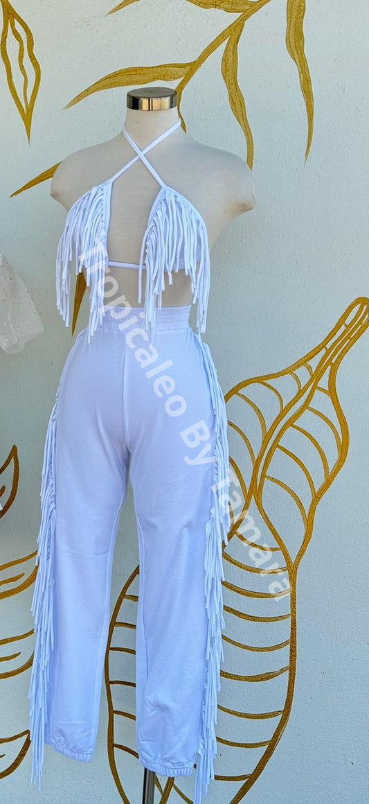 White Dreamcatcher Fringe Set