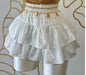 White Ruffle Mini Skort Large