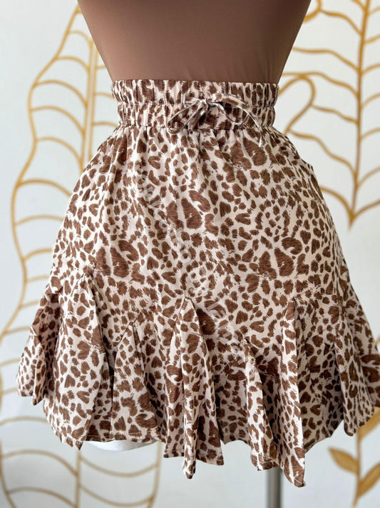 Wild Safari Ruffle Mini Skirt (Falda)